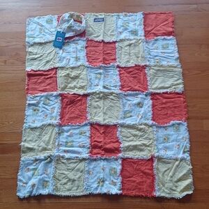 Handmade Reversible Quilted Rag Patchwork Blanket Bedding Play Mat Duck Pattern
